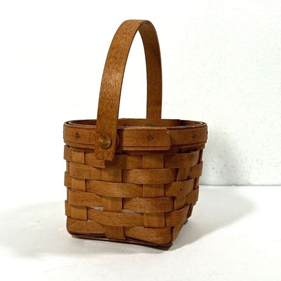 Vintage Longaberger 5" Measuring Basket w/Plastic Liner 1991 Handle Country Farm - Picture 2 of 7